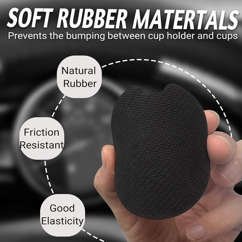 Yonlevres Car Coasters for Cup Holders，2.75" Anti Slip Rubber Mat with A Finger Notch, 2 Pack Car Cup Holder Coasters for Car Interior Accessories for Women Men Boho - Image 4